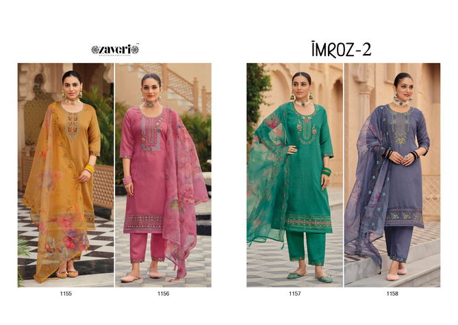 Zaveri Imroz Vol 2 Silk Embroidery Readymade Suits Catalog
